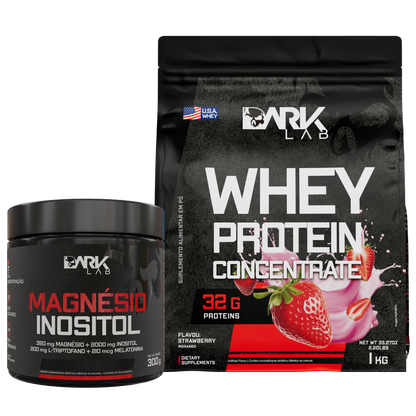 Magnésio Inositol 300g + Whey Protein Concentrado 1KG - Dark Lab