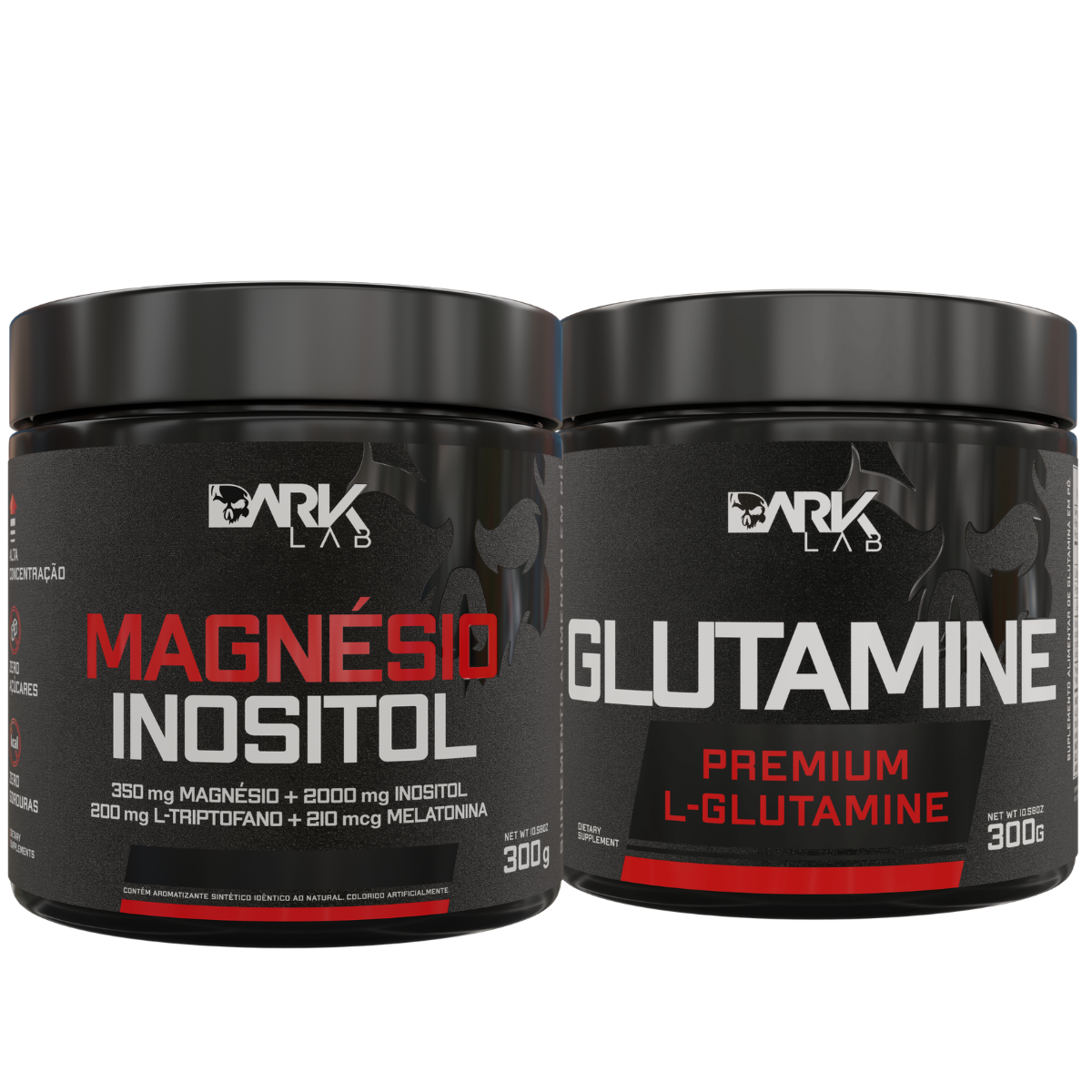 Kit Magnésio Inositol + L-Glutamine Dark Lab | Regeneração e Desempenho Avançado