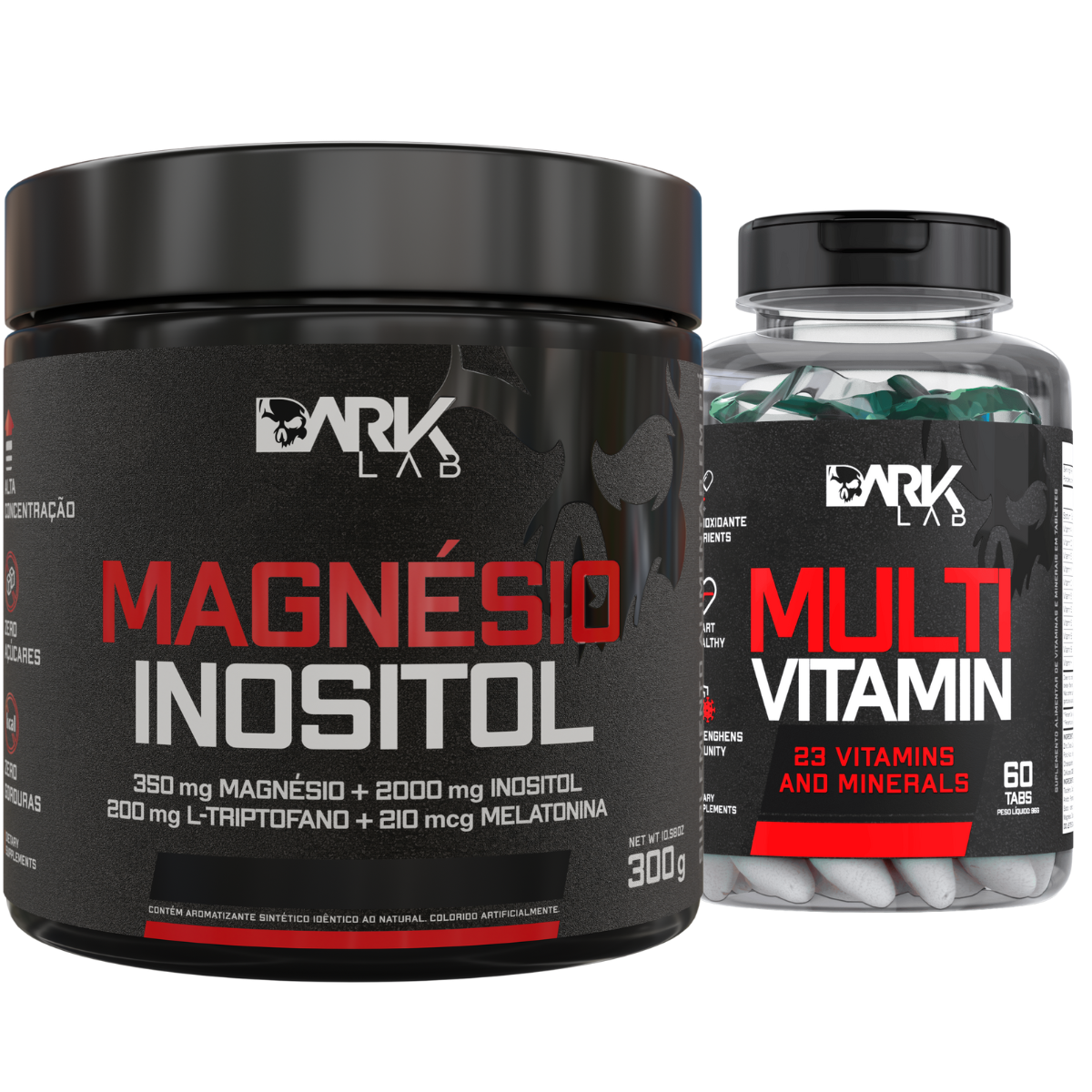 Kit Magnésio Inositol + Multivitamin Dark Lab | Regeneração, Energia e Equilíbrio Total