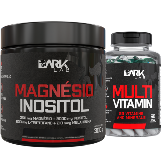 Magnésio Inositol 300g + Multivitamin 60 Tabletes Dark Lab
