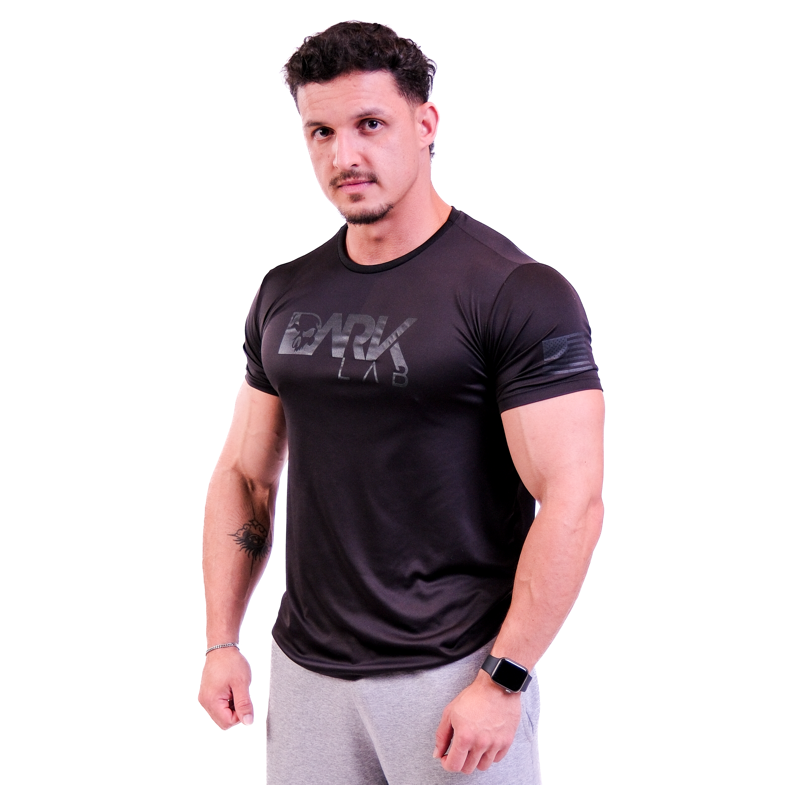Camiseta Dry-fit Preta Caveira Dark Lab