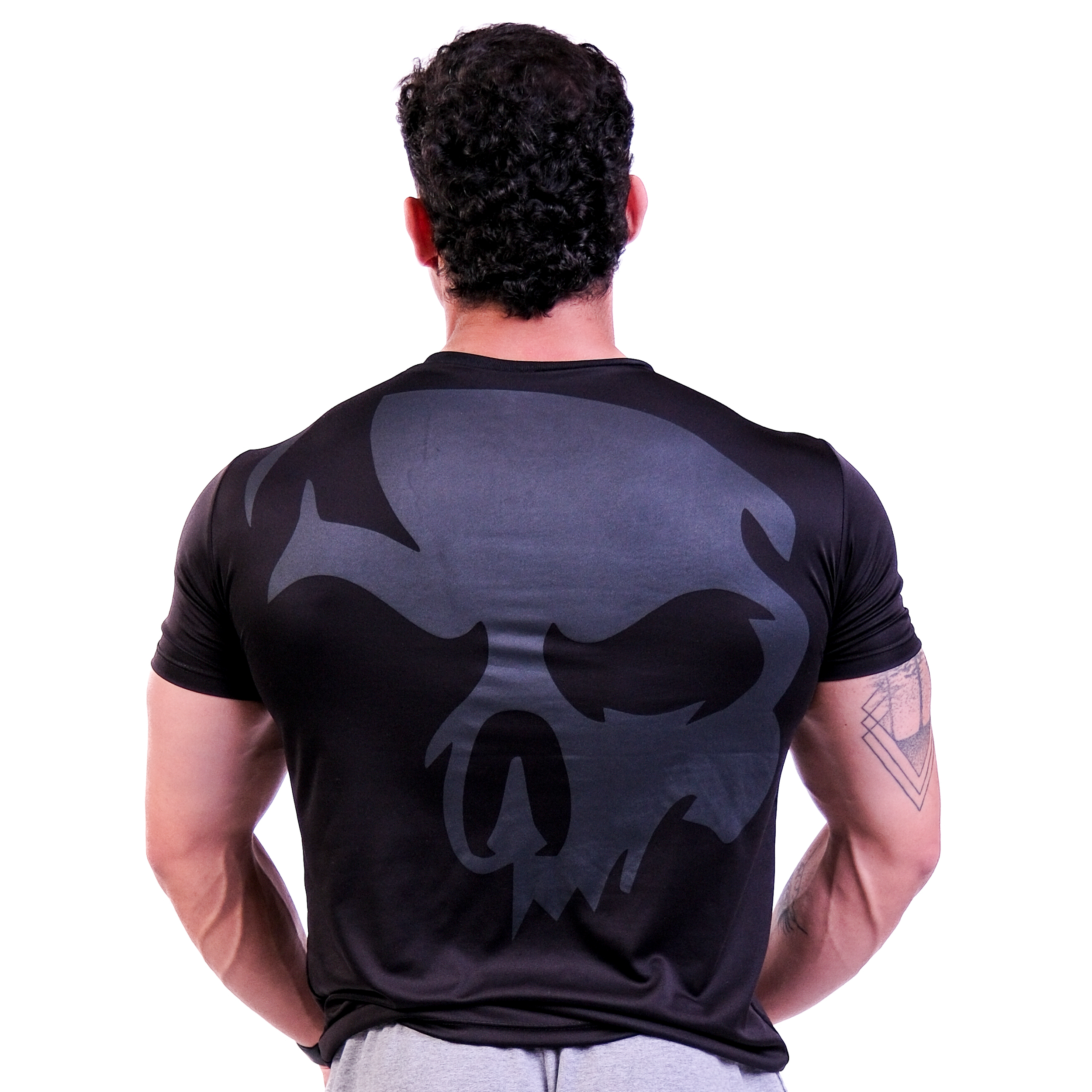 Camiseta Dry-fit Preta Caveira Dark Lab