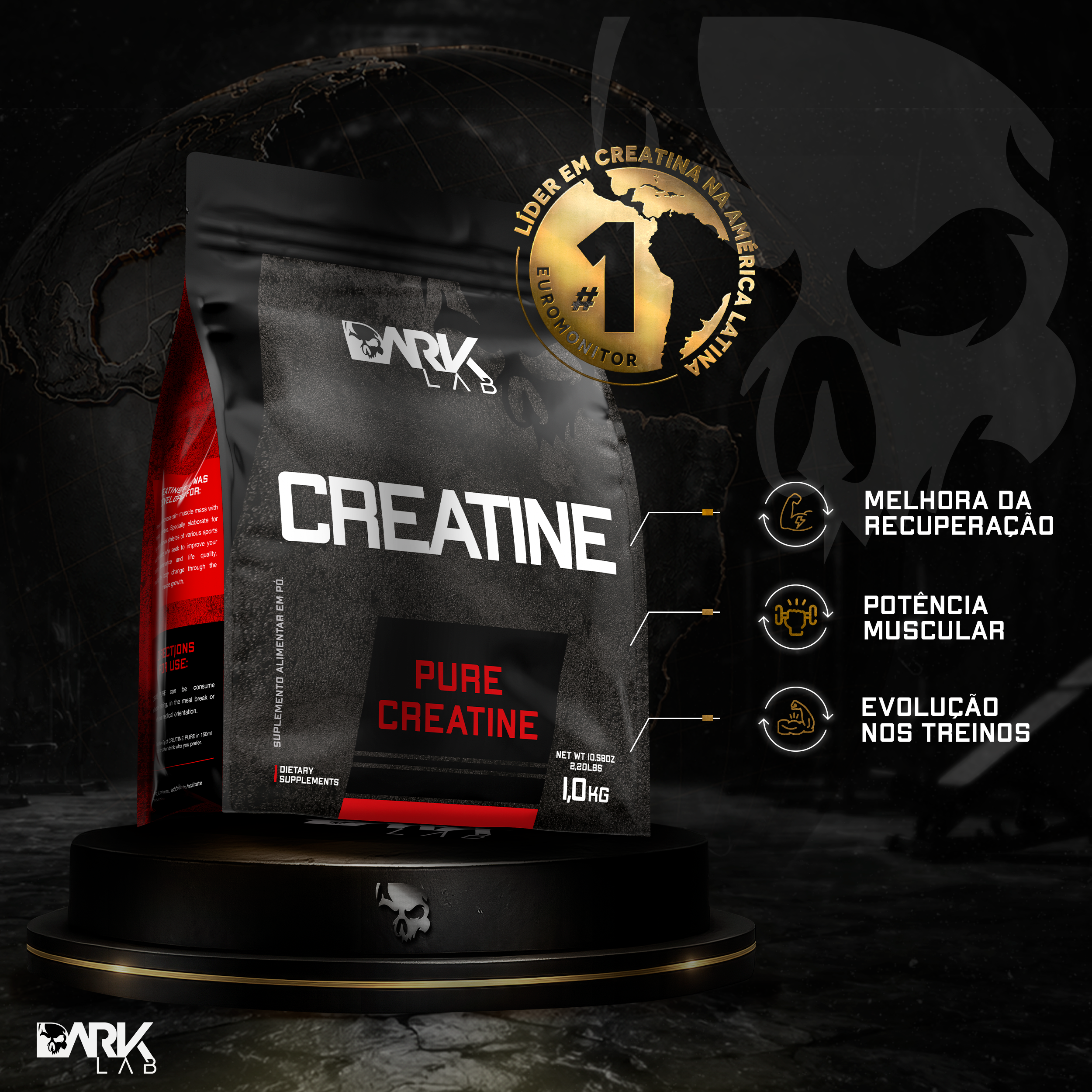 Creatina 1kg Dark Lab Refil | Força e Performance