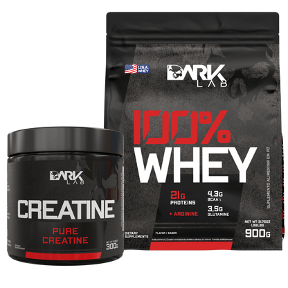 Kit 100% Whey Refil 900g + Creatina 300g Dark Lab