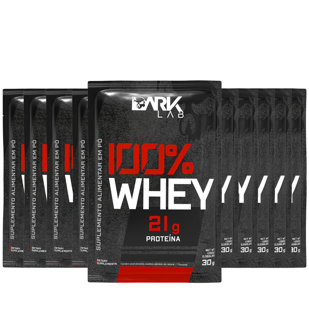 Kit 10 unidades sache 100% Whey Protein 30g Dark Lab