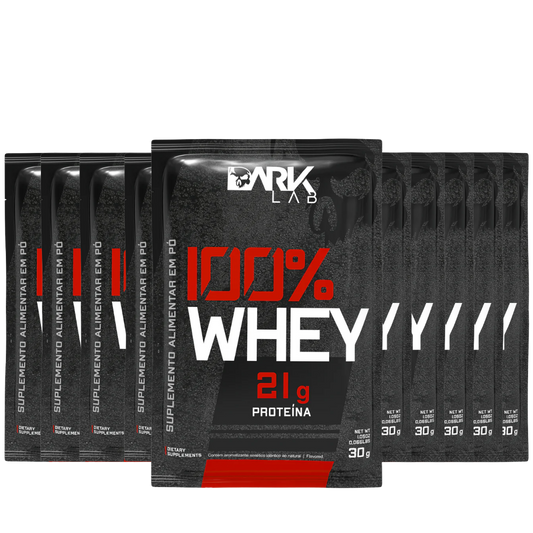 Kit 10 unidades sache 100% Whey Protein 30g Dark Lab