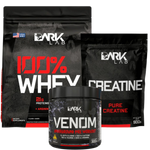 Whey 100% Refil 900g + Venom 300g + Creatina 500g Dark Lab