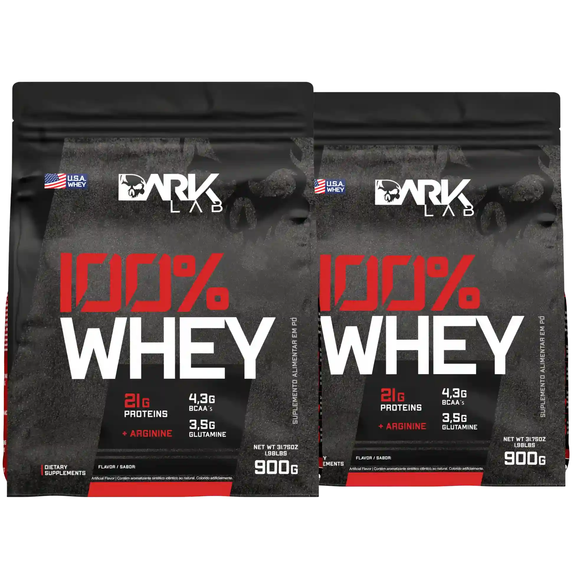 Kit 2x 100% Whey Protein Refil 900g - Dark Lab