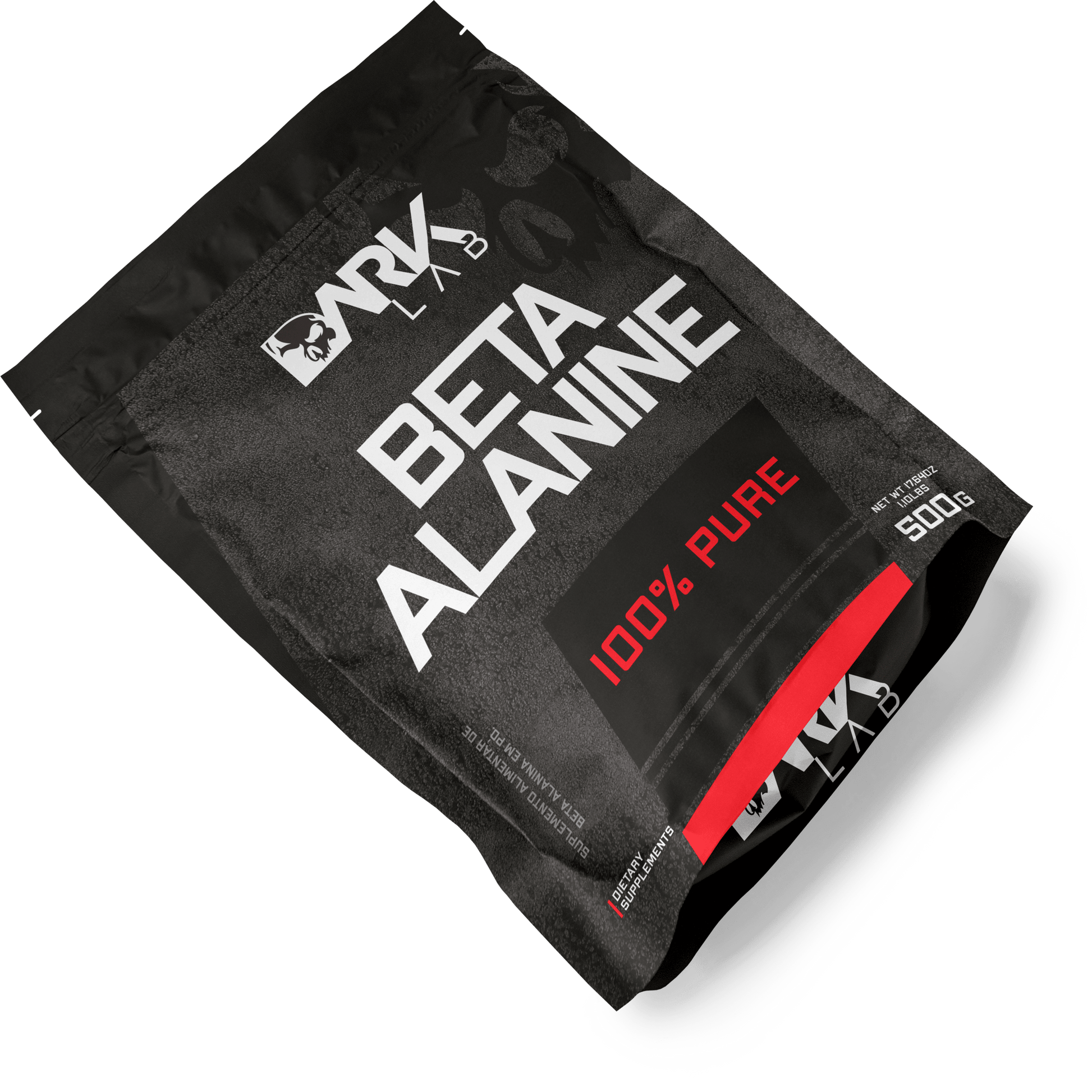 Embalagem inclinada do refil da Beta Alamina da Dark Lab 