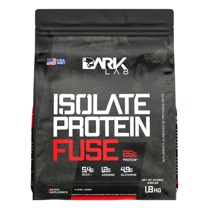 Embalagem de 1,8k do blend proteído da Dark Lab com BCAAA, Arginina e Glutamina.