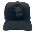 Boné Snapback da marca Dark Lab de frente mostrando a caveira símbolo da marca