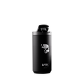 Copo Térmico 400ml para Bebidas Quentes e Geladas da Marca Dark Lab com a tampa levantada, contendo a logo da marca e caveira, ícone da Dark Lab na parte frontal.