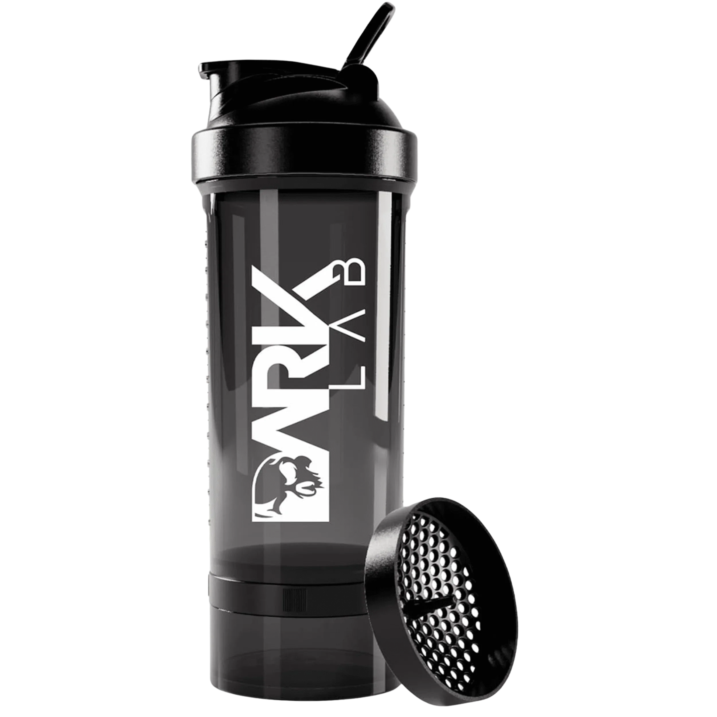 Coqueteleira de Academia Preta com 700ml com Marcação da Marka Dark Lab com a logo da marca