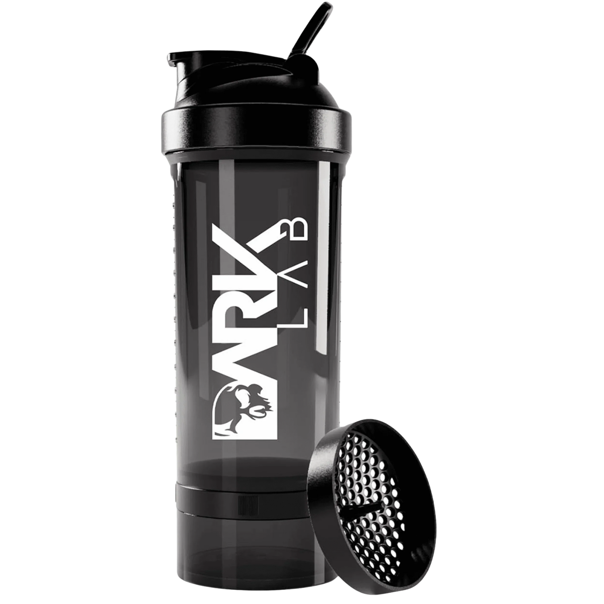 Coqueteleira de Academia Preta com 700ml com Marcação da Marka Dark Lab com a logo da marca