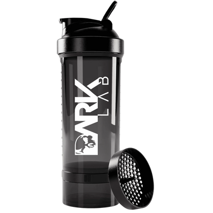 Coqueteleira de Academia Preta com 700ml com Marcação da Marka Dark Lab com a logo da marca