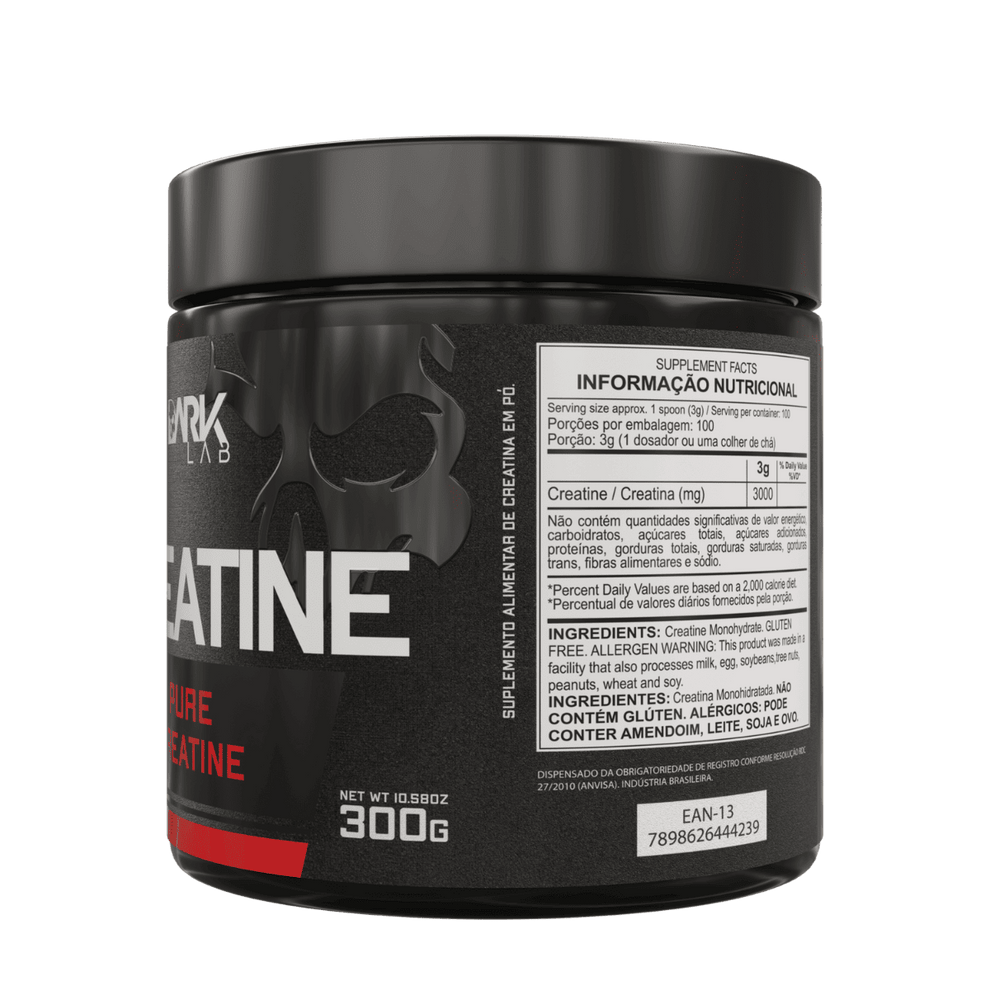 Creatina Monohidratada Pura 300g Dark Lab Sem Sabor