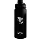 Garrafa Térmica 500ml em Aço Inoxidável com a caveira, ícone da marca Dark Lab e a logo estampada.