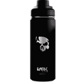 Garrafa Térmica 500ml em Aço Inoxidável com a caveira, ícone da marca Dark Lab e a logo estampada.