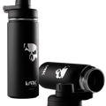 Duas garrafas térmicas de 500ml da Dark Lab com a logo da marca estampada nelas.