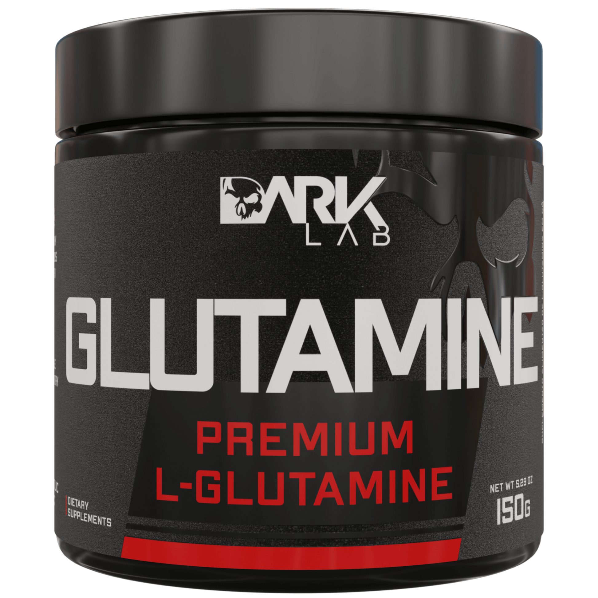 Pote de 150g de glutamina premium da Dark Lab
