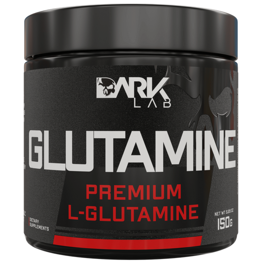 Pote de 150g de glutamina premium da Dark Lab