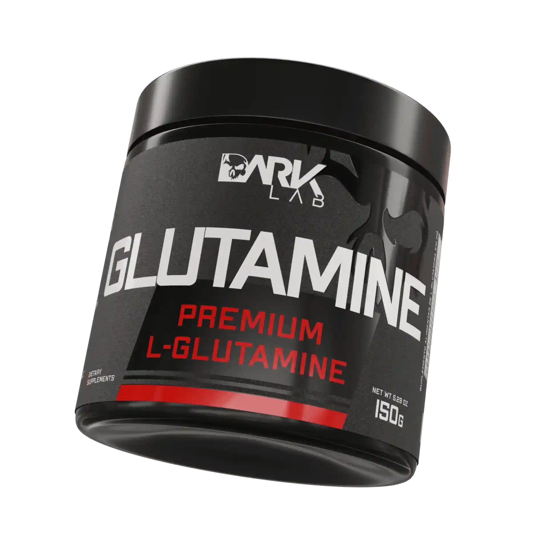 Embalagem de 150g de glutamina premium da Dark Lab