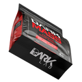 Embalagem de 3kg do hipercalórico darkmass com whey protein, BCAA, Waxy Maize e Creatina mostrando a parte do fundo do pacote com a logo da Dark Lab