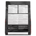 Parte de trás da embalagem de 3kg com as informações nutricionais, informações de uso e ingredientes do hipercalórico Dark Mass da Dark Lab.