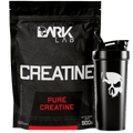 Kit composto pelo pote de 500g da creatina dark lab mais uma coqueteleira de caveira preta