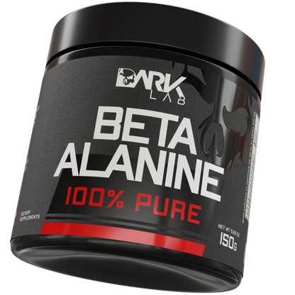Embalagem levemente inclinada 150g de beta alamina 100% pura da marca Dark Lab