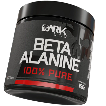 Embalagem levemente inclinada 150g de beta alamina 100% pura da marca Dark Lab