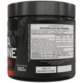 Parte de trás do pote de 150g de beta alamina 100% pura com as informações nutricionais do produto da marca Dark Lab