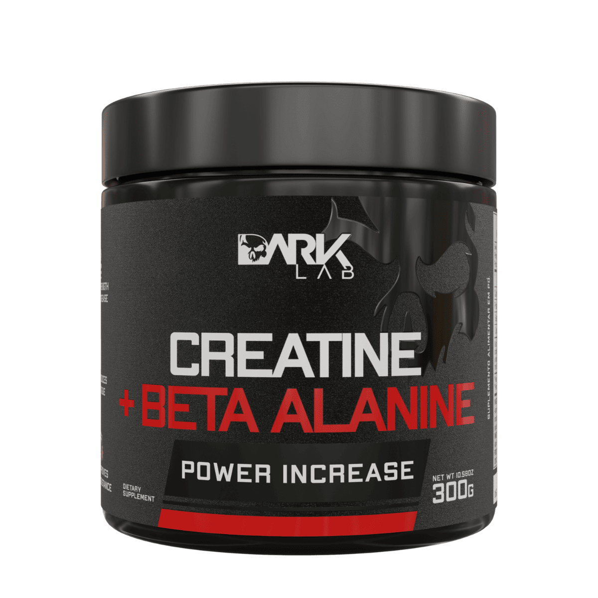 Pote de 300g de creatina + beta alamina da marca Dark Lab