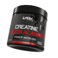 Pote de 300g de creatina + beta alamina da marca Dark Lab levemente inclinado