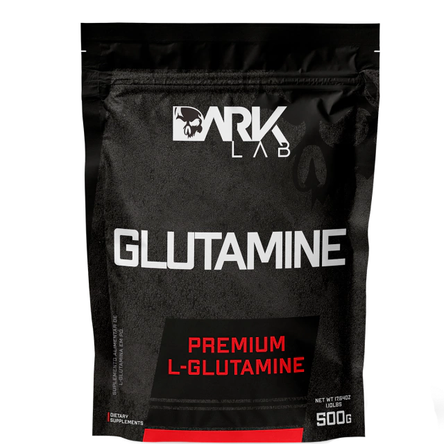 Embalagem de 500g de L-Glutamina Premium da Dark Lab