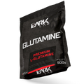 Embalagem da L-glutamina da Dark Lab com a logo da marca no fundo do pacote de 500g