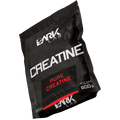 Pacote com 600g de creatina pura monohidratada mostrando o detalhe do fundo da embalagem com a logo da Dark Lab