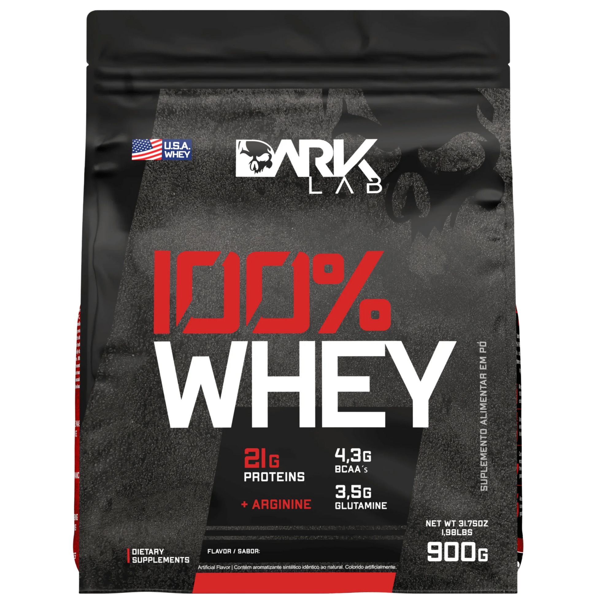 Embalagem refil de whey 100% da Dark Lab 900g