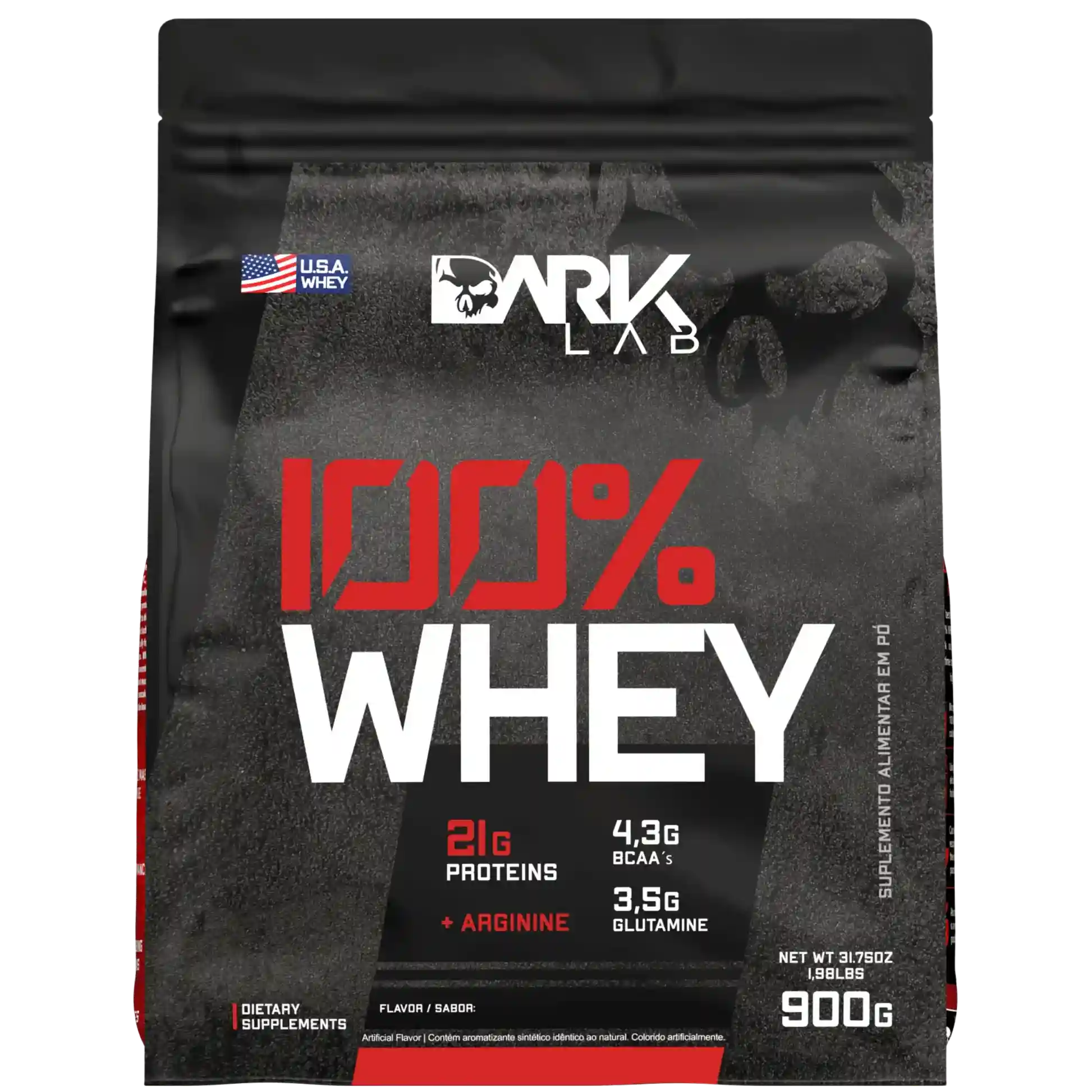Embalagem refil de whey 100% da Dark Lab 900g